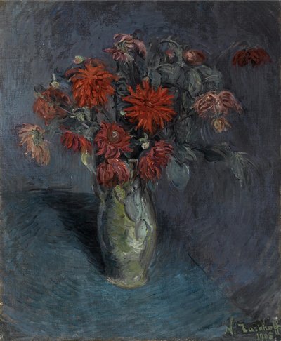 Bloemen in een vaas door Nikolai Aleksandrovich Tarkhov